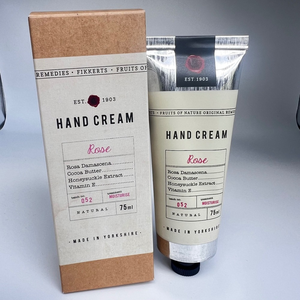 Fikkerts Fruits of Nature Rose Hand Cream 75ml Natural Made in England NEW x 2